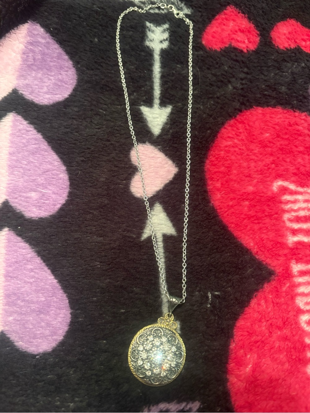 750 white gold Chain with antique Pendant. - Picture 6 of 8